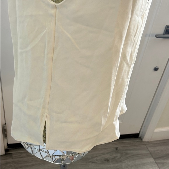 Massimo Dutti Cream Black Crystal Silk V-Neck Tank Top - Picture 5 of 9